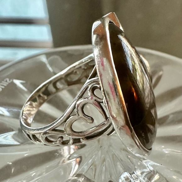 Elegant Labradorite, Peridot, Green Turquoise 925 Silver Cocktail Artisan Ring - Picture 4 of 15